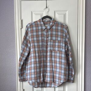 Universal Thread Blue and Orange Plaid Shirt